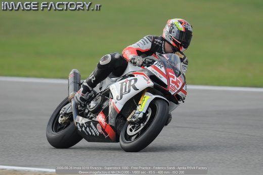 2009-09-26 Imola 0318 Rivazza - Superstock 1000 - Free Practice - Federico Sandi - Aprilia RSV4 Factory